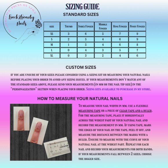 Cute Floral Press on Nails/Spring Press on Nails/ Various Shapes and Sizes - Picture 6 of 7